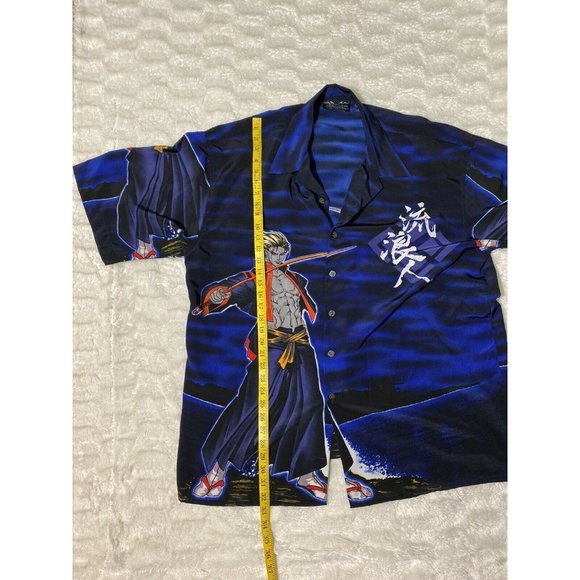 Mecca Clothing Company Size XXL Blue Shirt  Samurai Graphic Big And Tall - Picture 4 of 8